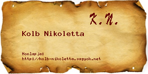 Kolb Nikoletta névjegykártya